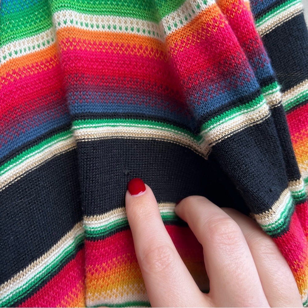 Vintage Ralph Lauren Multicolor Striped Cardigan Poncho - Picture 9 of 12